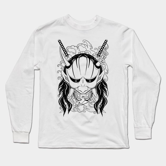 Hannya Mask Long Sleeve T-Shirt by Thrylos Store